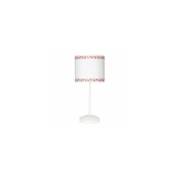 Fabrilamp - Lampe de table Bordure Blanc/rose 1xe14