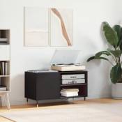 Furniture Limited - Armoire à disques noir 85x38x48 cm bois