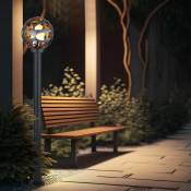 Globo - Lampes de terrasse sur pied à l'extérieur, éclairage d'extérieur, lampadaire, boule en acier inoxydable anthracite, 1x E27, h 110 cm, jardin