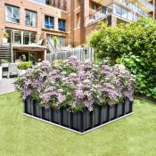 Grand jardin lit de fleurs dans une anthracite robuste en acier de couleur anthracite différentes tailles Couleur : 90 x 90 x 30 cm