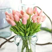 Groofoo - Bouquet de 12 Tulipes artificielles au Toucher