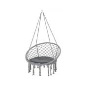 Hobbytech - Chaise suspendue gris chaise balançoire résistant 120 kg avec kit d'accroche