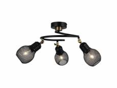 Homemania lampe de plafond pende - plafonnier - du mur - or, noir en métal, 36 x 36 x 34 cm, 3 x e27, max 40w