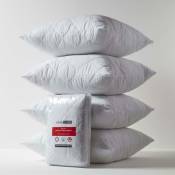 Homescapes - Lot de 4 protège-oreillers en polycoton, 65 x 65 cm - Blanc