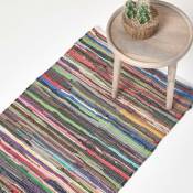 Homescapes - Tapis Chindi en coton recyclé, 66 x 200 cm - Multicolore