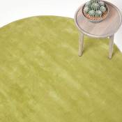 HOMESCAPES Tapis décoratif Rond Couleur Vert 70 cm