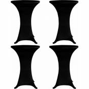 Housses élastiques de table Ø 60 cm Noir 4 pièces - noir