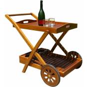 La table de chariot à Acacia Support en bois apporte de la nourriture pour les bars et restaurants extérieurs