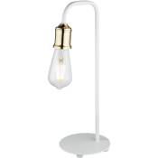 Lampe de table style rétro salon chambre veilleuse vintage lampe en laiton blanc Globo 15415T