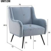L&h-cfcahl - Fauteuil de salon à dossier haut, style moderne, fauteuil en velours, fauteuil de lecture, fauteuil de loisirs, fauteuil canapé