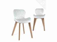 Lot de 2 chaises scandinaves design simili cuir fati