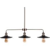 Lustre Design Lampe Suspension en Métal Noir et Bronze