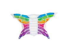 Matelas gonflable ailes de papillon arc-en-ciel bestway