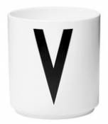 Mug A-Z / Porcelaine - Lettre V - Design Letters blanc