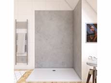 Panneau mural de douche finition beton en composite pierre et ciment - 120 x 210 cm