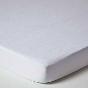 Protège matelas imperméable en tissu éponge, 120 x 190 cm - Blanc - Homescapes