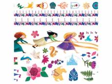 Stickers repositionnables et toise - princesses disney - 61 cm x 41 cm