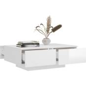 Table basse Blanc brillant 90x60x31 cm