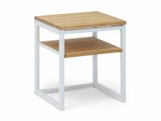 Table de chevet icub3 avec étagère style scandinave 40x40x47cm blanc MA404045 EST 3B BL-NA 18