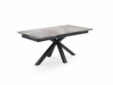 Table extensible 160-240 cm céramique gris marbré pied croix - dakota 04 65087495_65087502