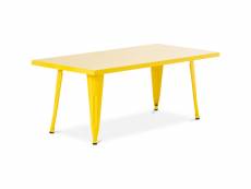 Table rectangulaire pour enfants - design industriel - 120cm - stylix jaune