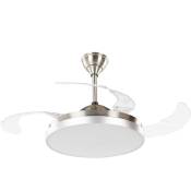 Ventilateur de Plafond Invisible avec Lampe Intégrée 3 Vitesses Réglables Télécommande et Pales Transparentes et Rétractables Beliani