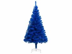 Vidaxl arbre de noël artificiel avec led et boules bleu 180 cm pvc