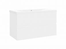 Vidaxl armoire d'évier avec lavabo intégré blanc aggloméré
