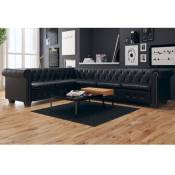 Vidaxl - Canap� d'angle Chesterfield 6 Places Cuir