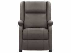 Vidaxl fauteuil gris cuir véritable