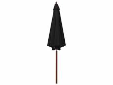 Vidaxl parasol avec mât en bois 300x258 cm noir 300 cm