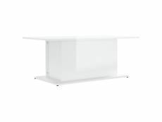 Vidaxl table basse blanc brillant 102x55,5x40 cm aggloméré