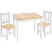 1 Table et 2 Chaises, Table d'Activité en Bois - ensemble