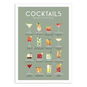 Affiche 50x70 cm - Essential cocktails guide - Frog