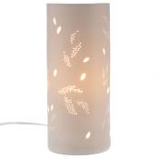 Amadeus - Lampe tube feuilles 28 cm - Blanc