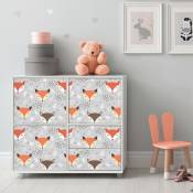 Ambiance-sticker - Sticker meuble pour enfant renards des bois 40 x 60 cm