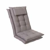 Blumfeldt Coussin - Blumfeldt Sylt - Pour chaise de jardin à dossier haut avec appuie-tête - 50x120x9cm - Lot de 2 - Gris/Gris cl