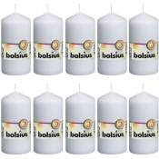 Bolsius - Bougies pilier 10 pcs 120x58 mm Blanc