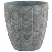 Cache Pot de Fleur reliefs écailles céramique