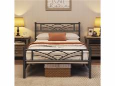 Cadre de lit simple 90 x 190cm en métal assemblage simple pour adultes