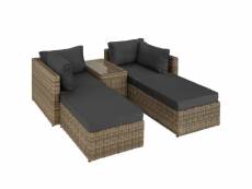 Canapé de jardin meuble modulable marron naturel helloshop26