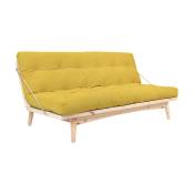 Canapé-lit en velours côtelé jaune Folk - Karup