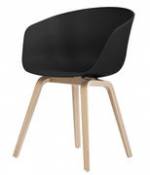 Chaise About a chair AAC22 / Plastique & chêne savonné - Hay noir en plastique