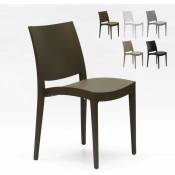 Chaise en polypropylène pour salle à manger bar et restaurant Grand Soleil Trieste Couleur: Marron