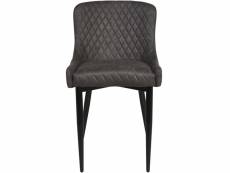 Chaise simili cuir anthracite et pieds métal noir oriel - lot de 2 31517GR