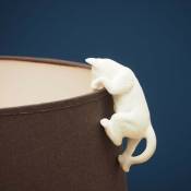 Chehoma - Petit chat porcelaine 13x6cm - Blanc cassé