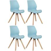 CLP - Lot de 4 chaises de salle à manger Luna Bleu Plastique