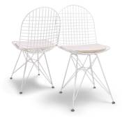 Copenaghen - Ensemble de 2 chaises en métal au design