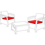 Coussins de siège d'extérieur pour meubles en rotin, 50x54x5 cm coussin de chaise résistant à l'eau pour meubles de patio, 2 coussins pour meubles de