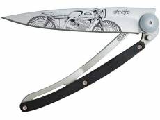 Couteau de poche pliant ultra léger avec clip ceinture en acier inoxydable noir